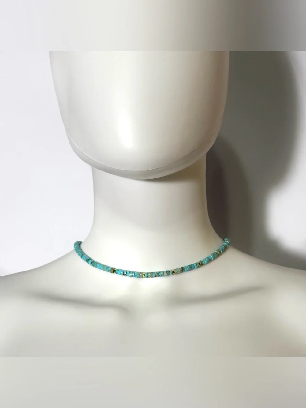 Chan Luu Turquoise Beaded Bracelet & Choker with Gold Accents Bundle